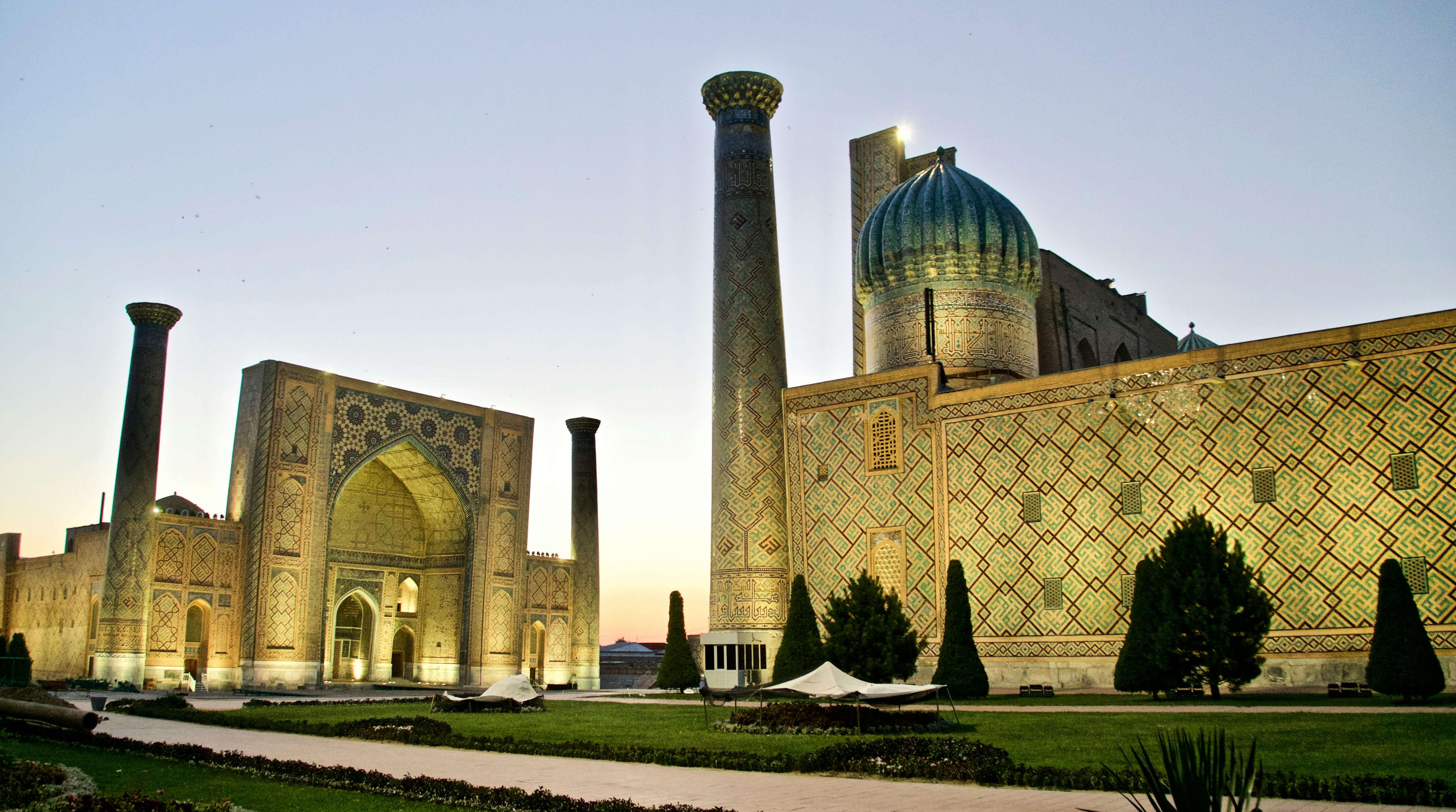 Scenic view of Registan Square, Samarkand, Uzbekistan